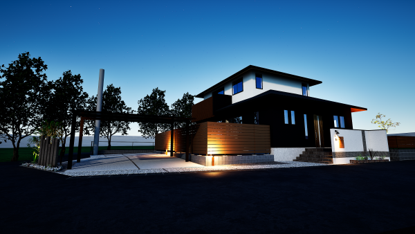 家を引き立たせる高級感のあるエクステリア工事事例